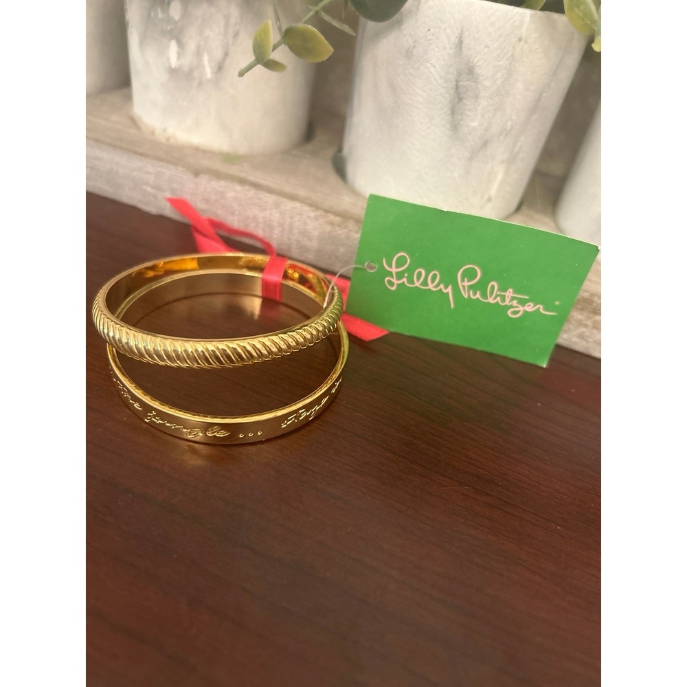 Lilly Pulitzer bangle‎ bracelets gold tone 2 bracelets in set